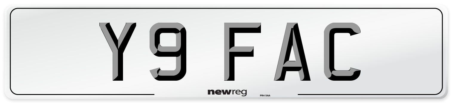 Y9 FAC Front Number Plate