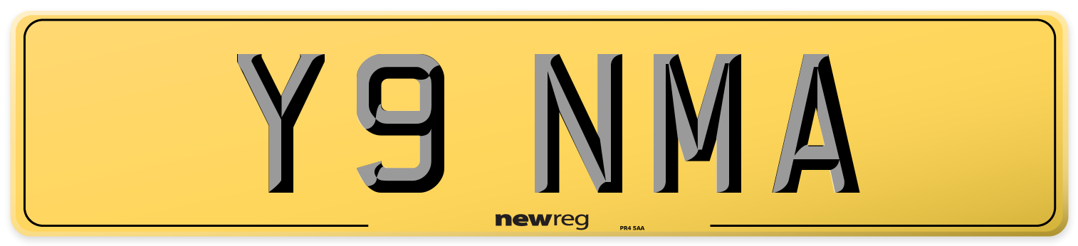 Y9 NMA Rear Number Plate
