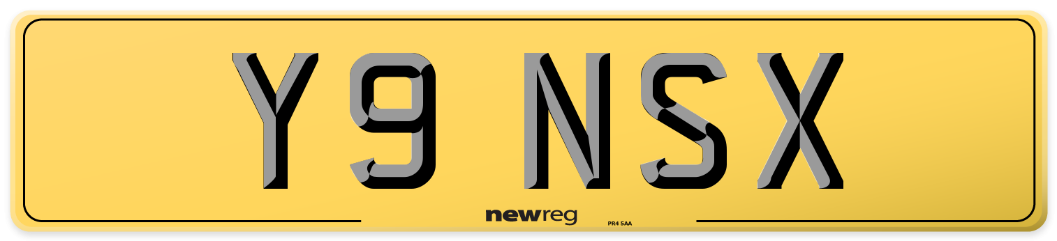 Y9 NSX Rear Number Plate