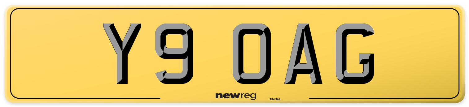 Y9 OAG Rear Number Plate