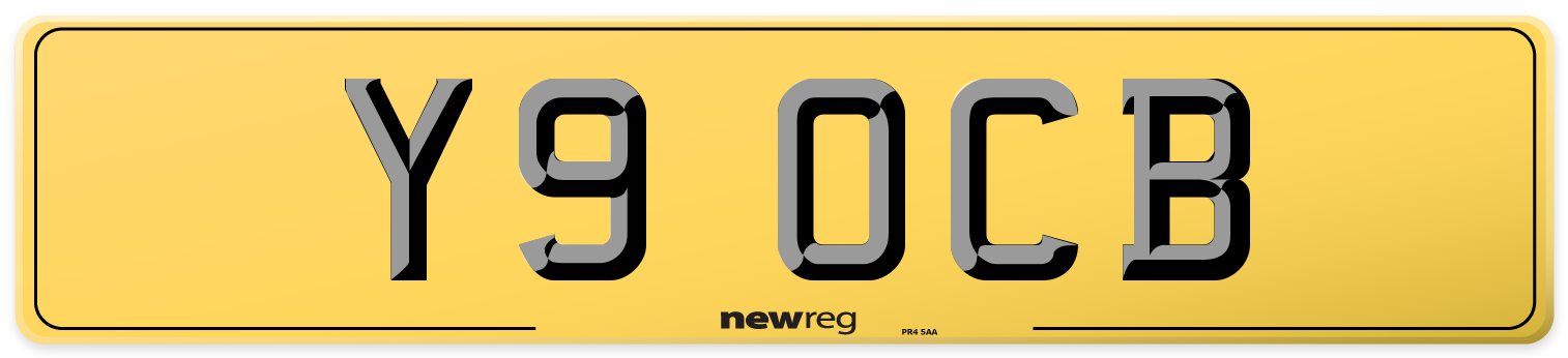 Y9 OCB Rear Number Plate