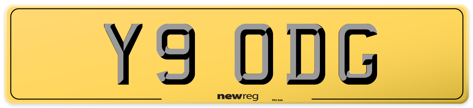 Y9 ODG Rear Number Plate