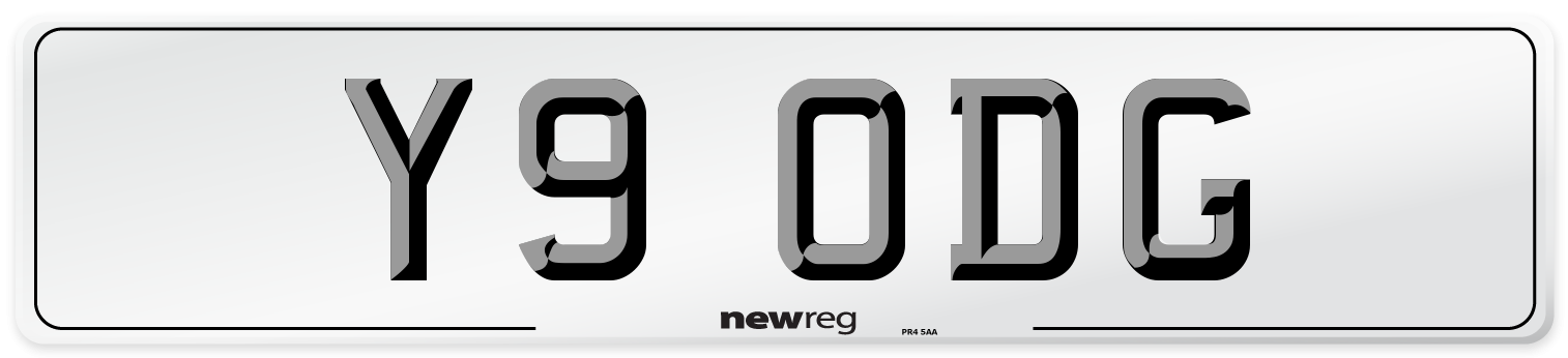 Y9 ODG Front Number Plate