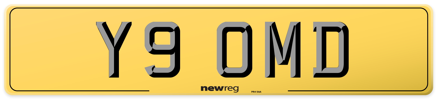 Y9 OMD Rear Number Plate