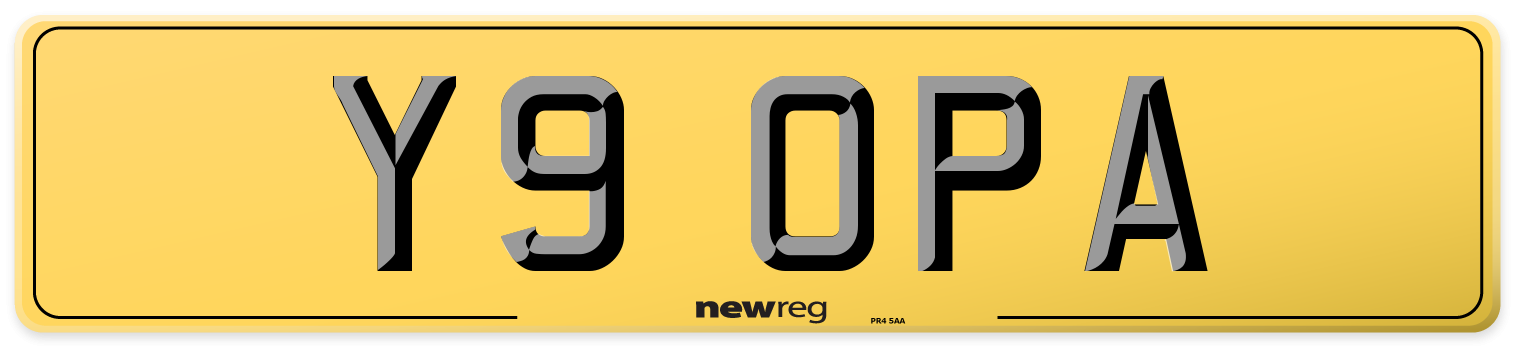 Y9 OPA Rear Number Plate