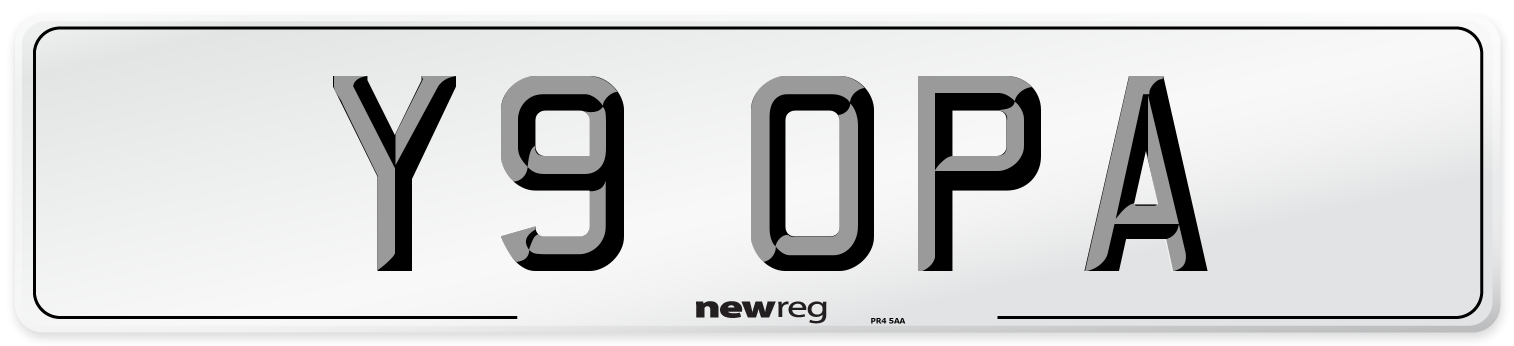 Y9 OPA Front Number Plate