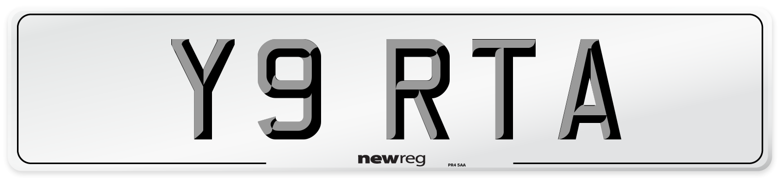 Y9 RTA Front Number Plate