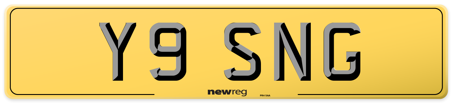 Y9 SNG Rear Number Plate