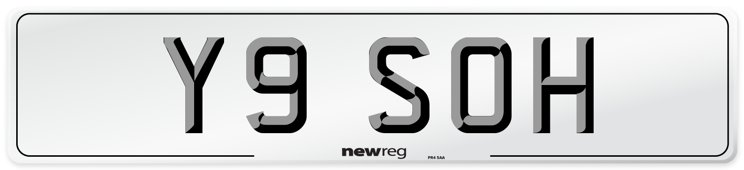 Y9 SOH Front Number Plate