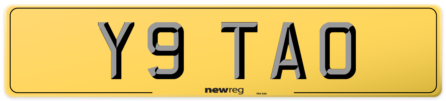 Y9 TAO Rear Number Plate