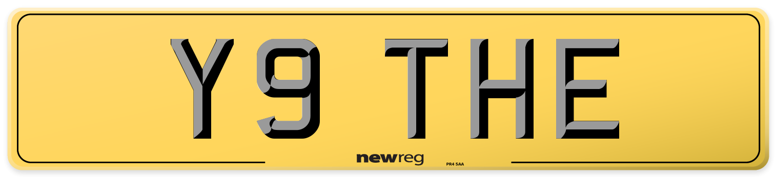 Y9 THE Rear Number Plate