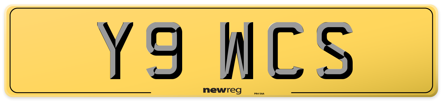 Y9 WCS Rear Number Plate