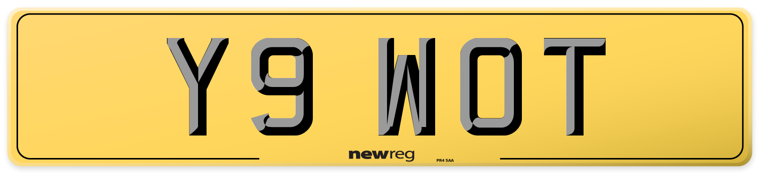 Y9 WOT Rear Number Plate