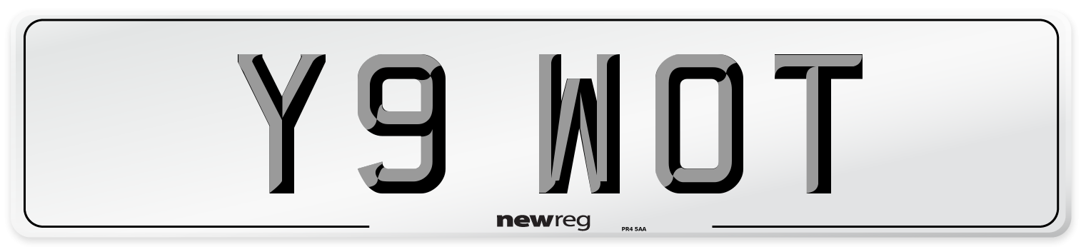 Y9 WOT Front Number Plate