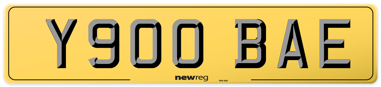 Y900 BAE Rear Number Plate