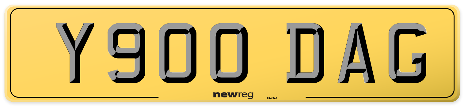 Y900 DAG Rear Number Plate
