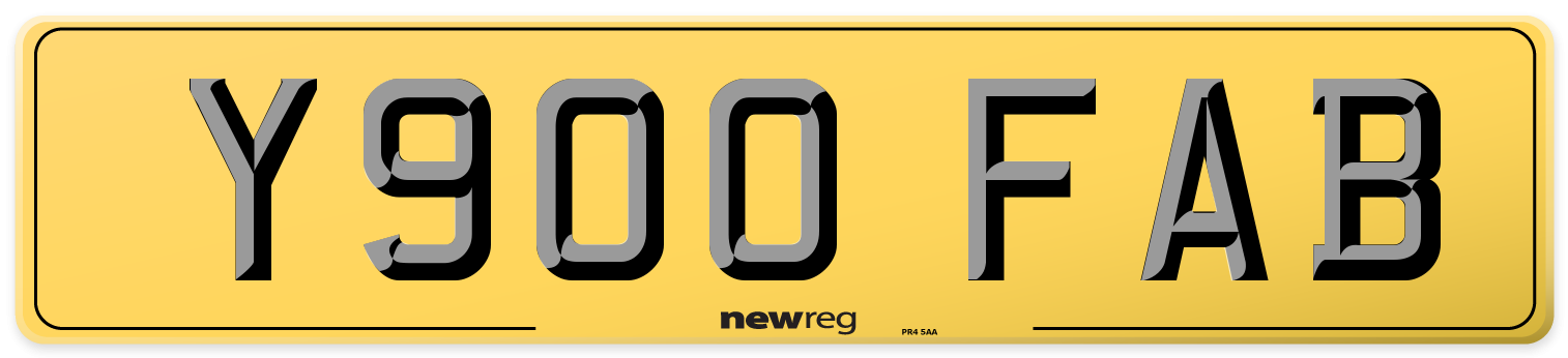 Y900 FAB Rear Number Plate