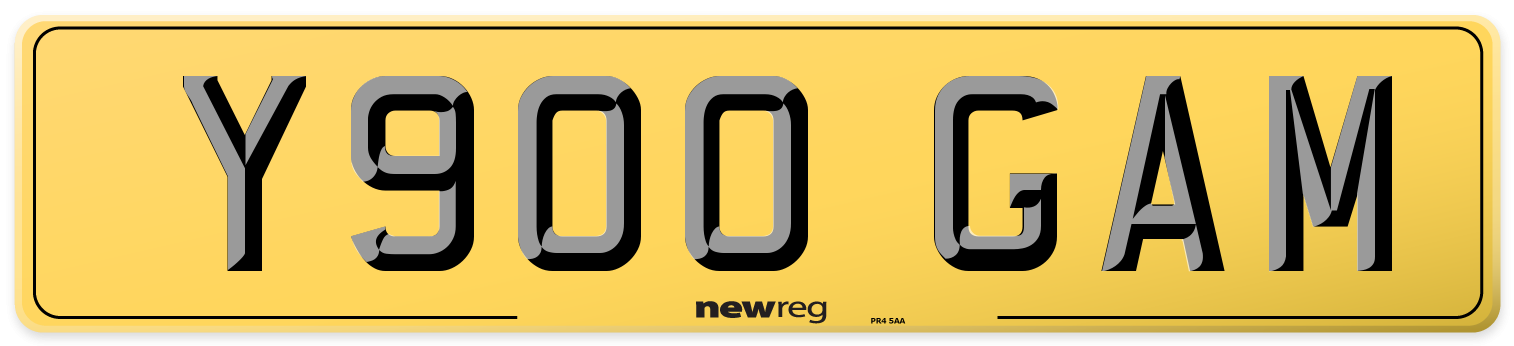Y900 GAM Rear Number Plate