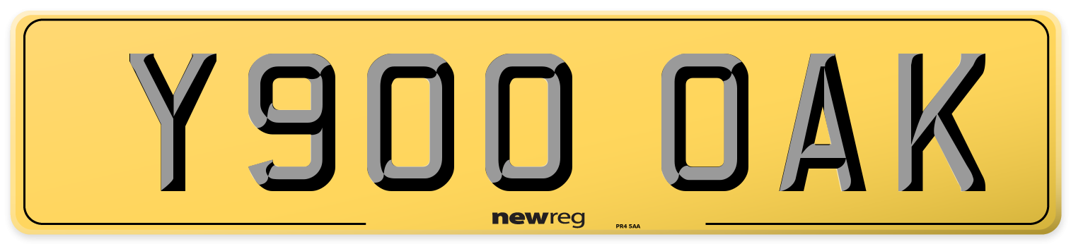 Y900 OAK Rear Number Plate