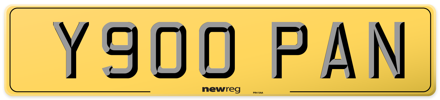 Y900 PAN Rear Number Plate