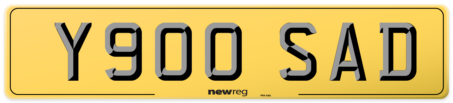 Y900 SAD Rear Number Plate