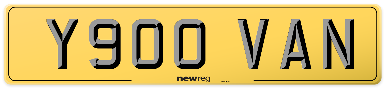 Y900 VAN Rear Number Plate