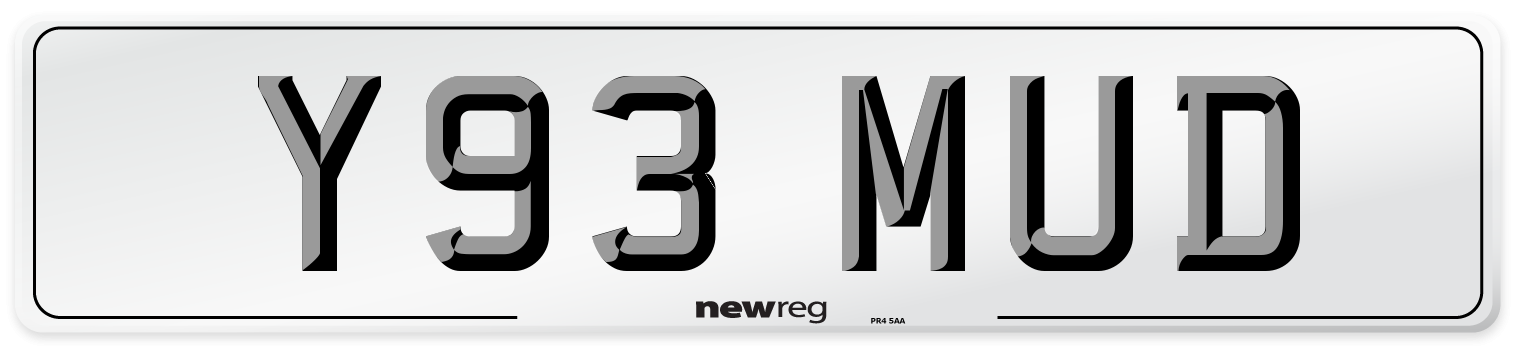 Y93 MUD Front Number Plate