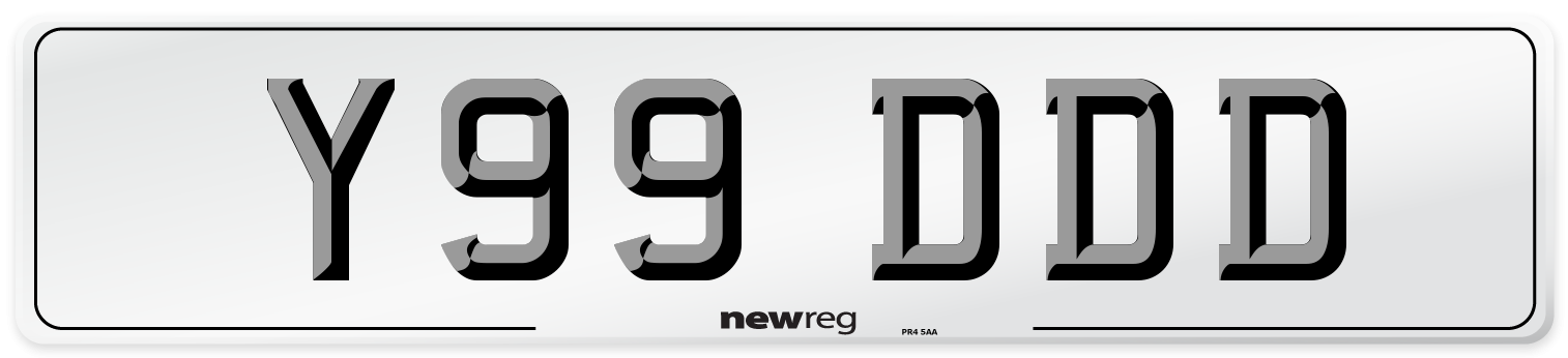 Y99 DDD Front Number Plate