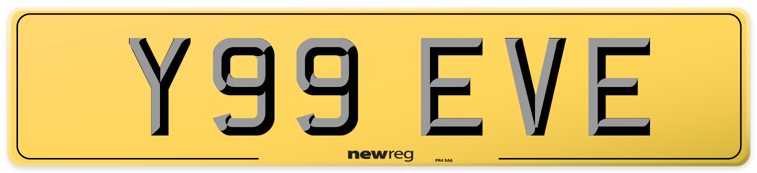 Y99 EVE Rear Number Plate