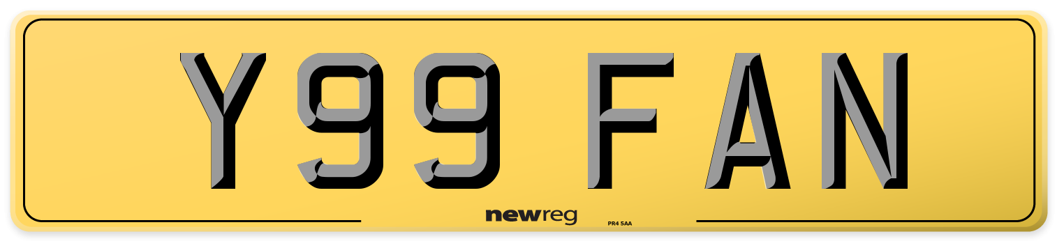 Y99 FAN Rear Number Plate