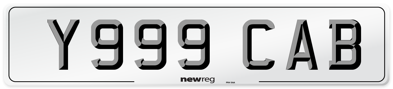 Y999 CAB Front Number Plate