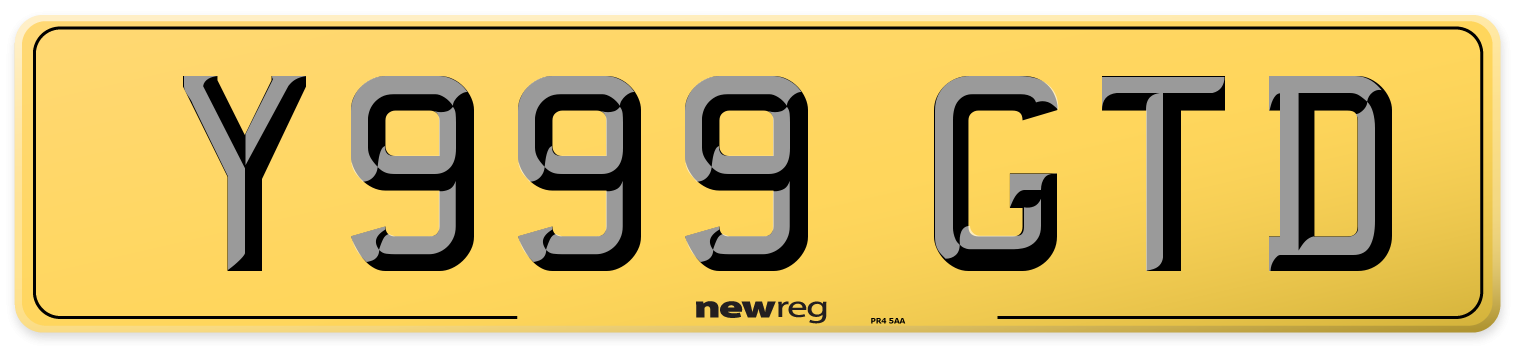 Y999 GTD Rear Number Plate