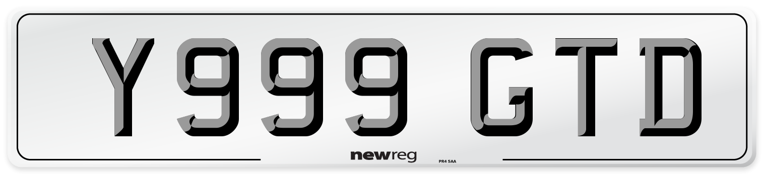 Y999 GTD Front Number Plate