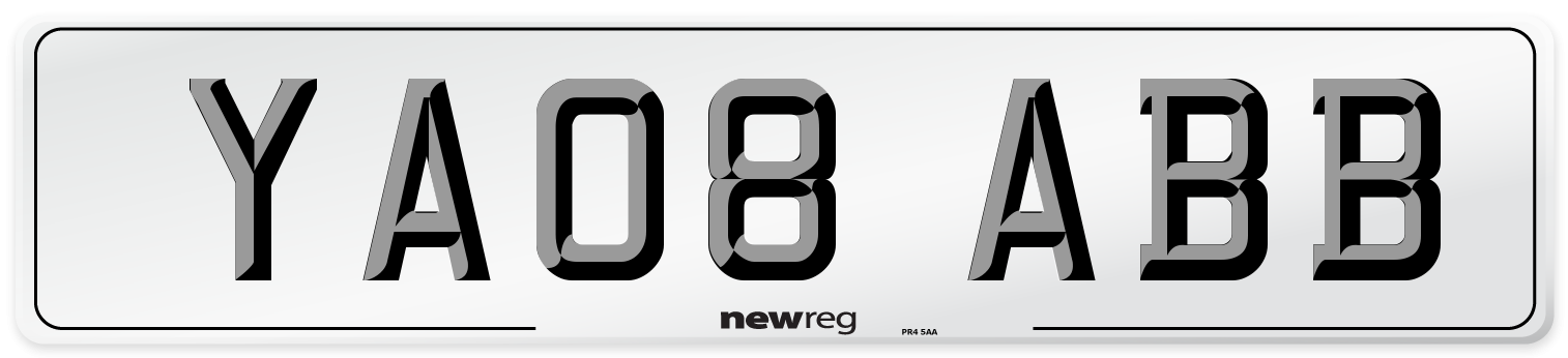 YA08 ABB Front Number Plate