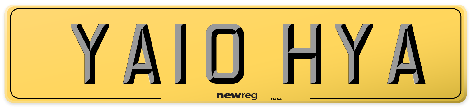 YA10 HYA Rear Number Plate
