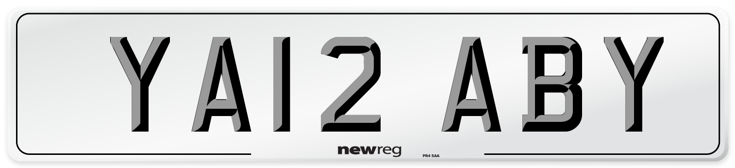 YA12 ABY Front Number Plate