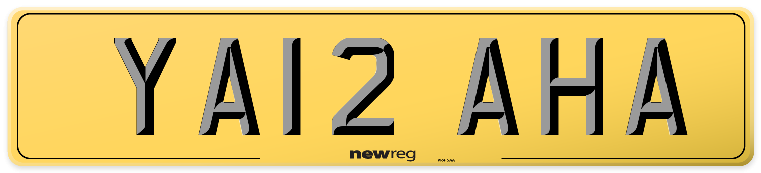 YA12 AHA Rear Number Plate