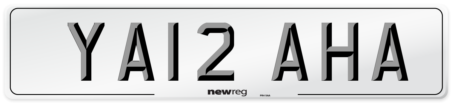 YA12 AHA Front Number Plate