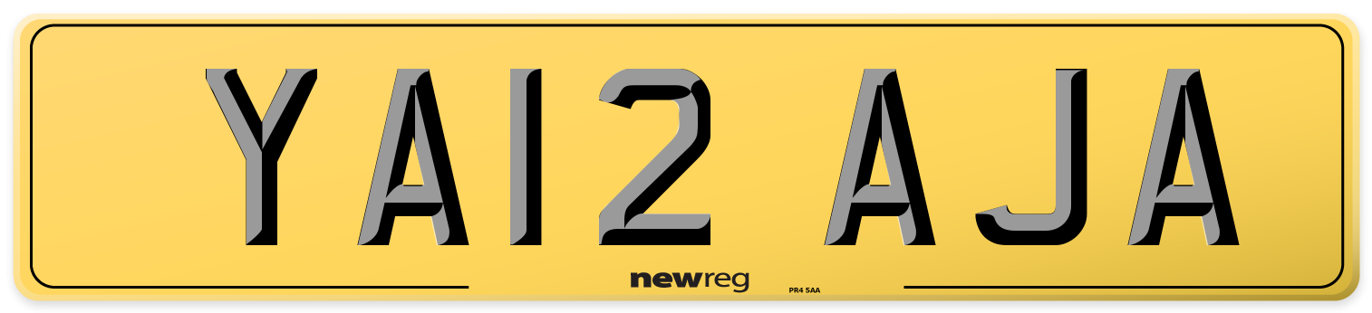 YA12 AJA Rear Number Plate