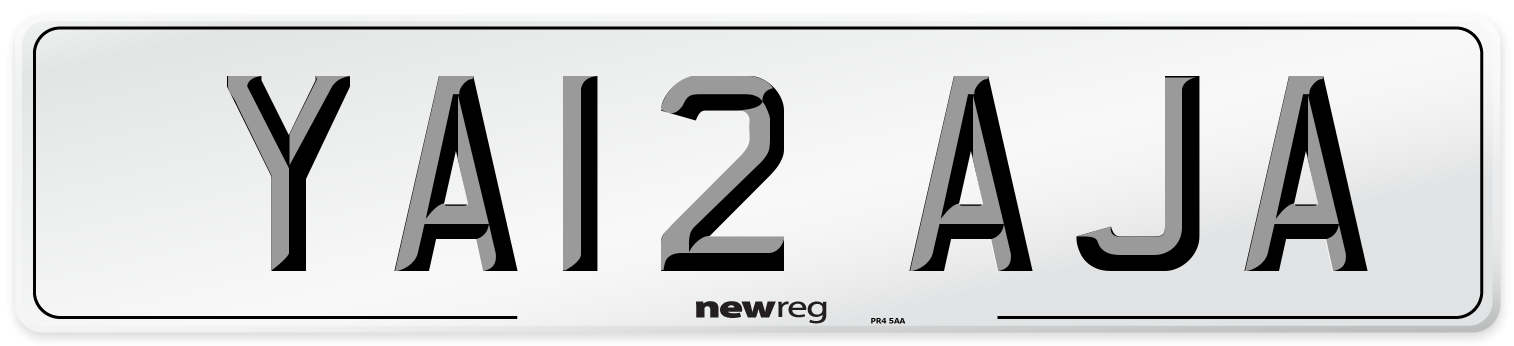 YA12 AJA Front Number Plate