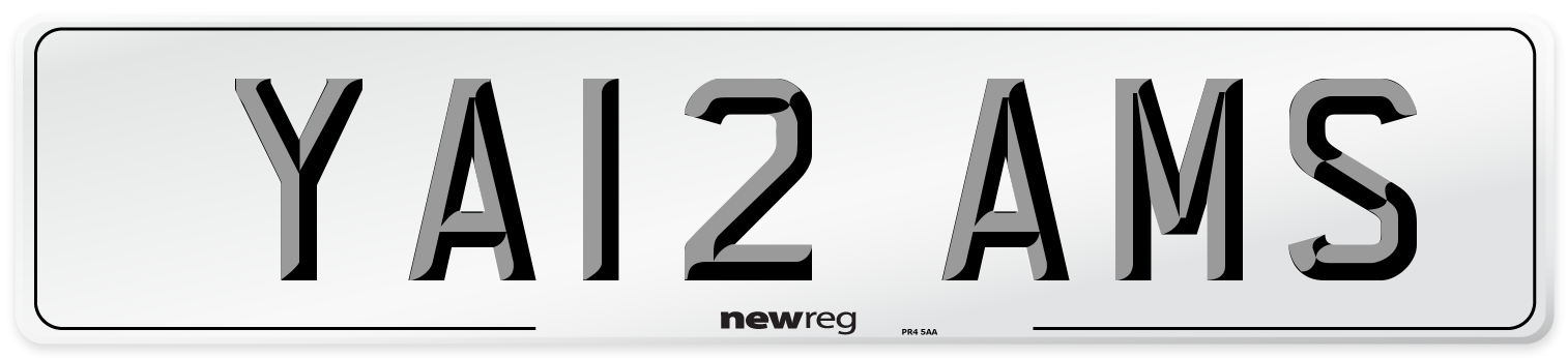 YA12 AMS Front Number Plate