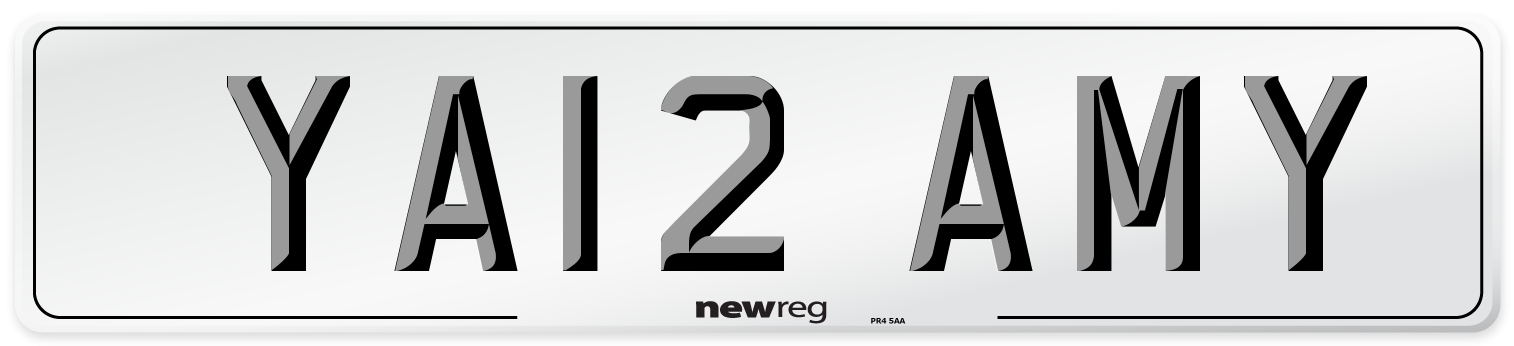 YA12 AMY Front Number Plate
