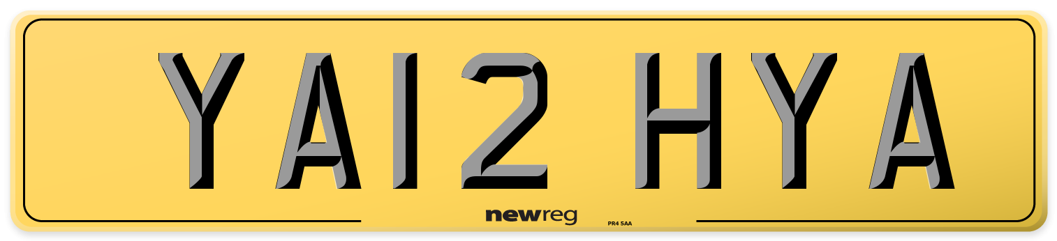 YA12 HYA Rear Number Plate