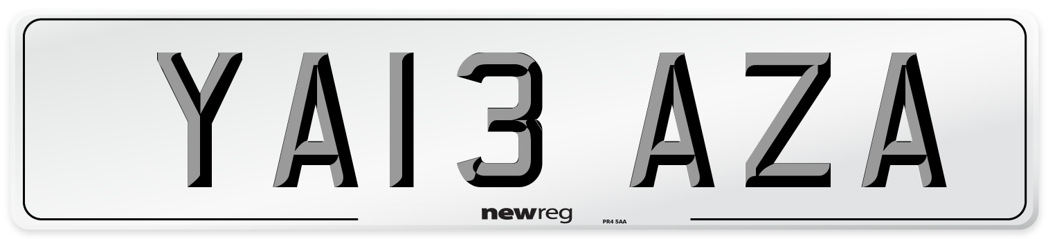 YA13 AZA Front Number Plate