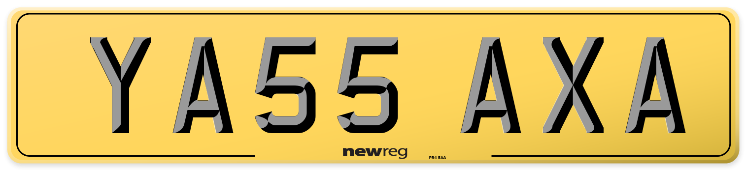 YA55 AXA Rear Number Plate