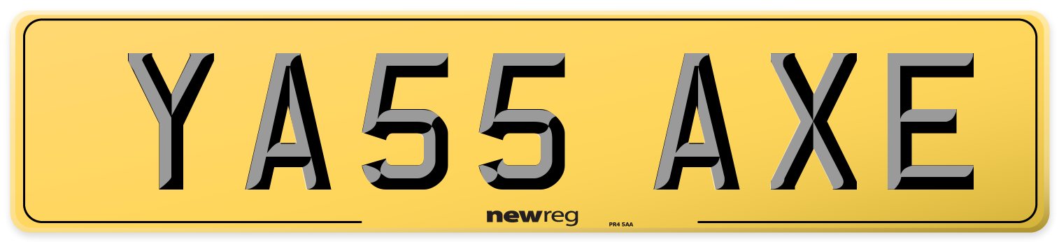 YA55 AXE Rear Number Plate