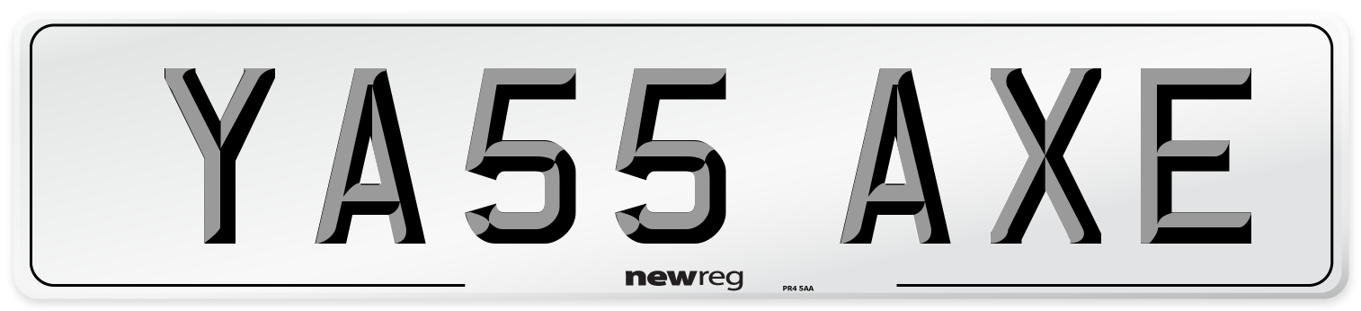 YA55 AXE Front Number Plate