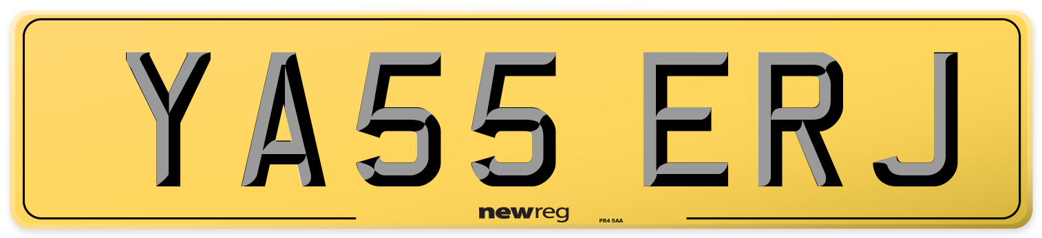 YA55 ERJ Rear Number Plate