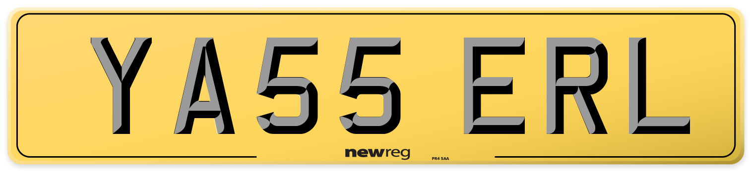 YA55 ERL Rear Number Plate