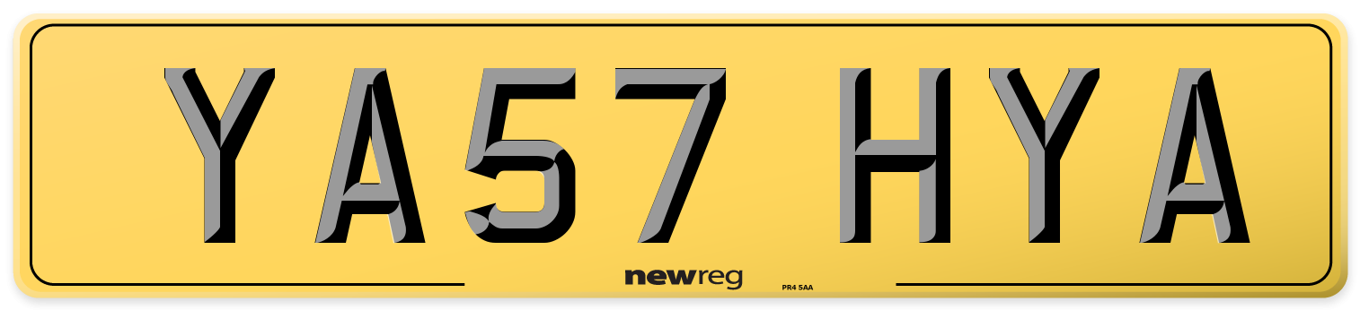 YA57 HYA Rear Number Plate